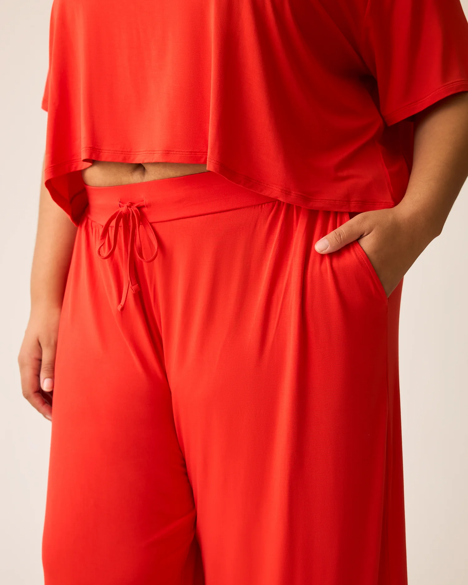 Aria Bamboo Casual Lounge Pant | Bright Red - Image 3